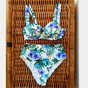 Never worn F21 high waisted floral bikini